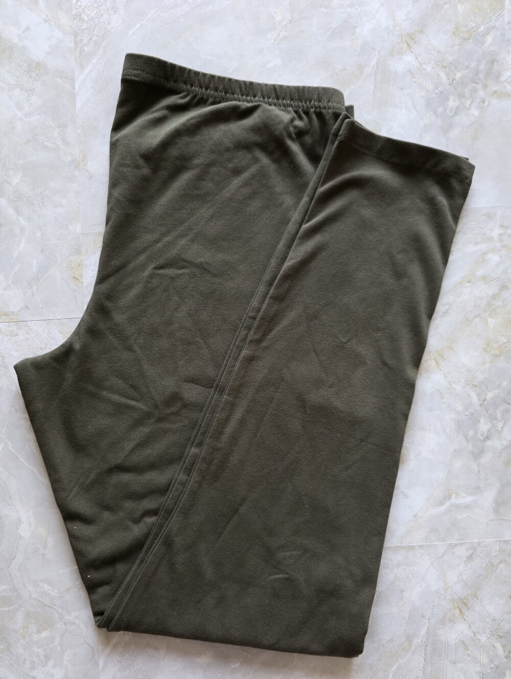 J Peterman Olive Green Skinny Ankle Leggings M Cotton Spandex Stretch Minimalist